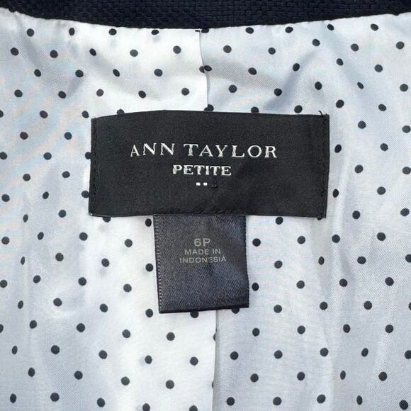Ann Taylor Petite Navy Cotton Blazer - Size 6P - Picture 8 of 9